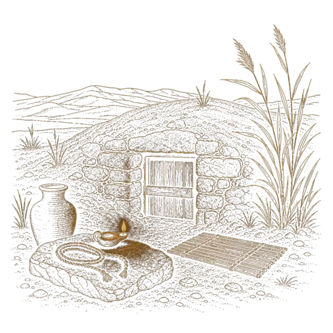 Orthros artwork for the life of St Zacharias the Recluse of Egypt