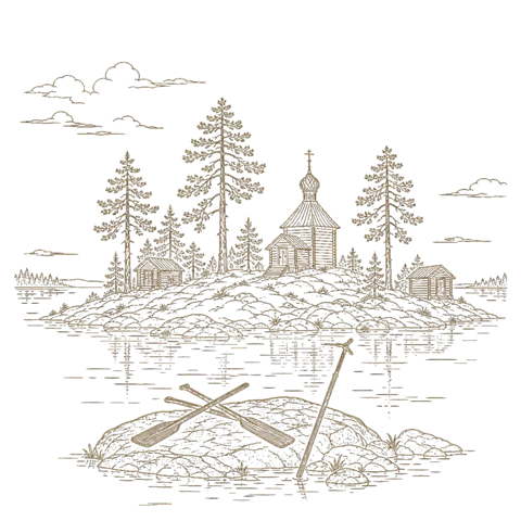 Orthros artwork for the life of Sergius and Herman of Valaam